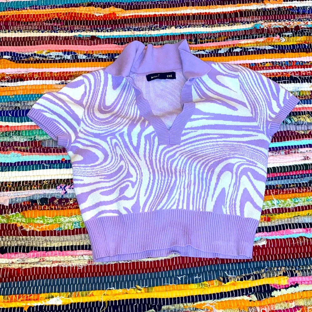 Super Cute Cropped Sweater Like Shirt